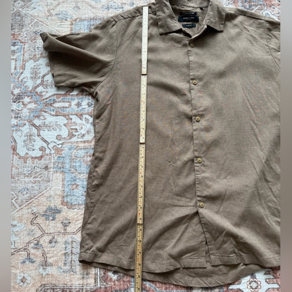Kenneth Cole Men's Tan/Brown Short Sleeve Shirt Large - Picture 6 of 7